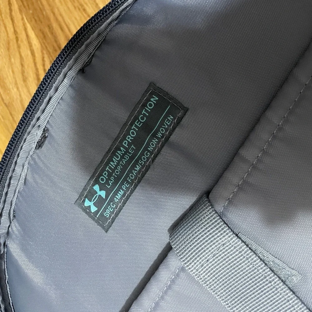 Under Armour Storm Recruit Backpack Gray Teal Laptop Sleeve 1294719 Mens Womens